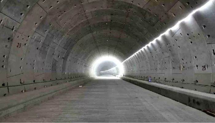 General view of Bangabandhu Sheikh Mujibur Rahman Tunnel under Karnaphuli River in the Chattogram district  || Photo: UNB