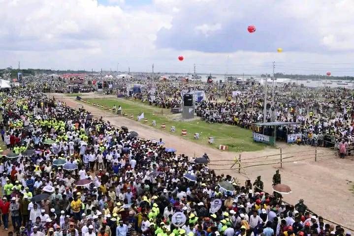 People in thousands were thronging Padma Bridge opening rally.
