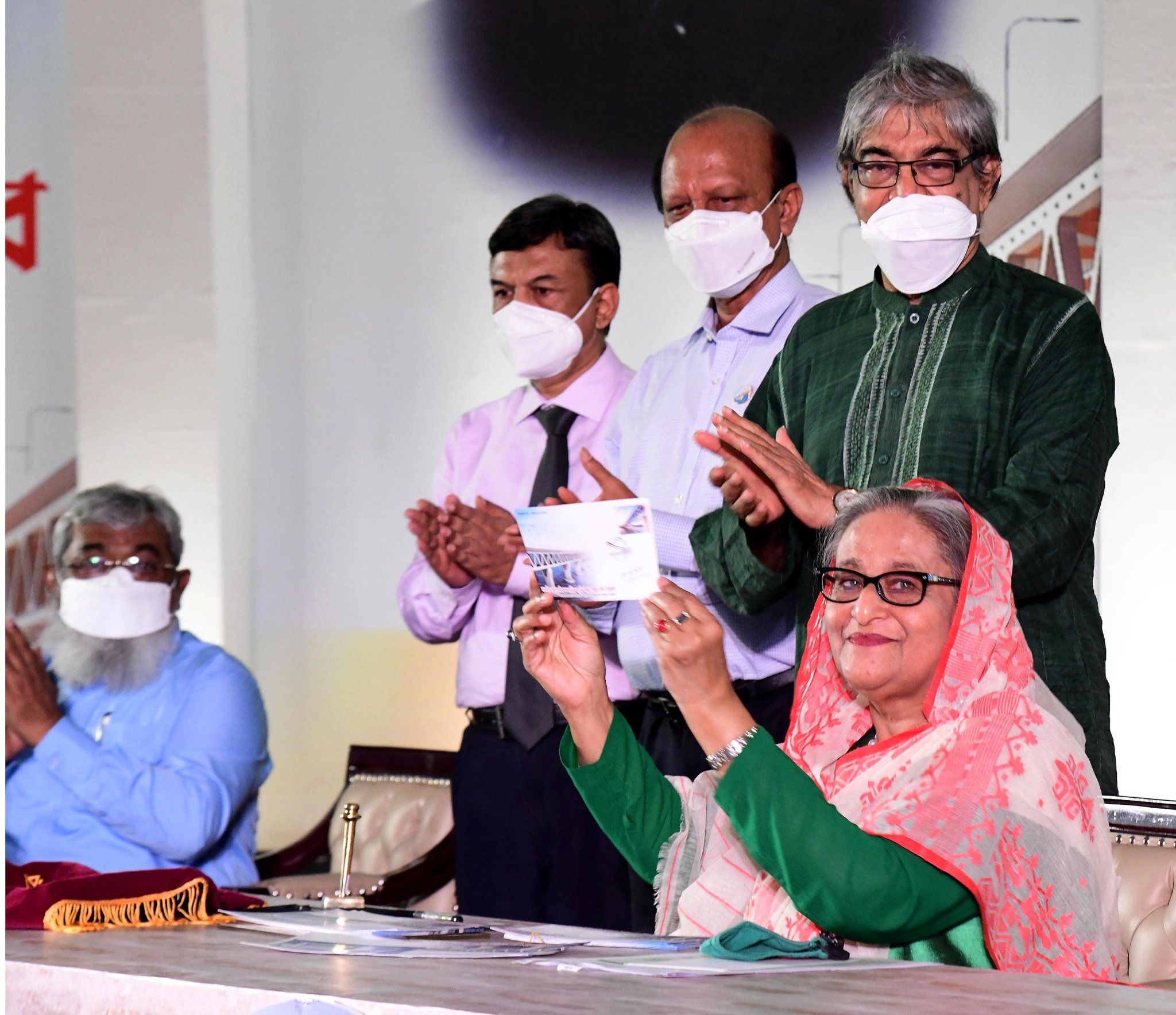 Prime Minister Sheikh Hasina today released commemorative postage stamp, souvenir sheets and opening day cover to mark the historic moment of country's largest bridge – Padma Bridge – opening.
