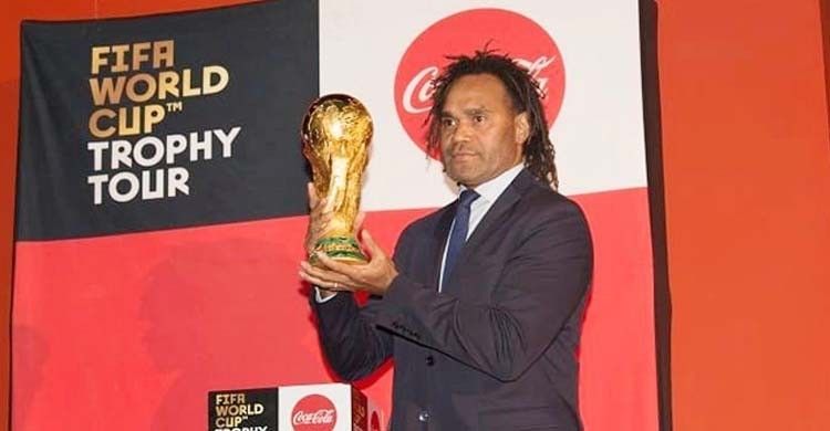 Christian Karembu, the footballer who won the World Cup against France in 1998, came to Bangladesh with the World Cup trophy.