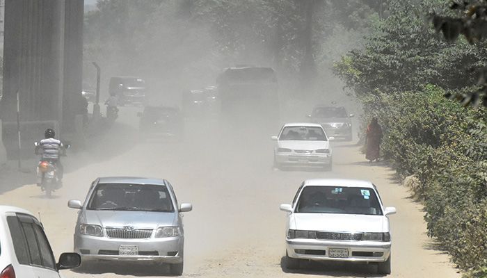 Due to the various ongoing developmental construction works, the city dwellers are suffering a lot from the dust.