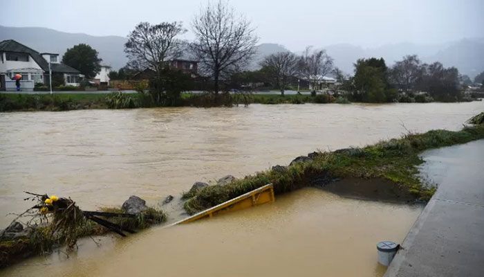 A view of the Maitai river after it burst its banks in Nelson on August 18, 2022, as the city experienced flash floods caused by a storm. || AFP Photo