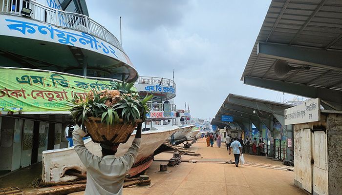After the inauguration of Padma Bridge, the number of passengers at the capital's Sadarghat launch terminal has decreased.