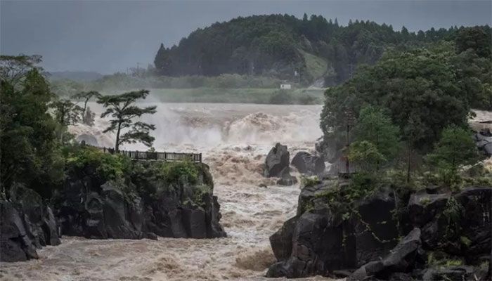 Heavy rainfall has left rivers in southwestern Japan swollen and authorities have warned flooding remains possible || AFP Phot: Collected  