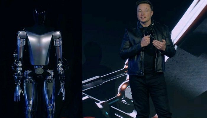 “Optimus”, the robot and  tech tycoon Elon Musk || Photo: Collected 