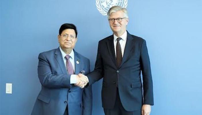 Foreign Minister  Dr AK Abdul Momen with United Nations Department of Peace Operations Under Secretary General Jean-Pierre Lacroix || Photo: Collected 