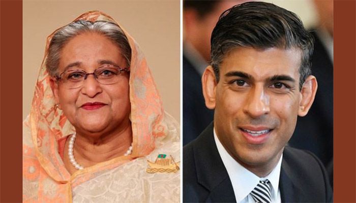 ﻿Prime Minister Sheikh Hasina and her British counterpart Rishi Sunak || Photo: Collected 