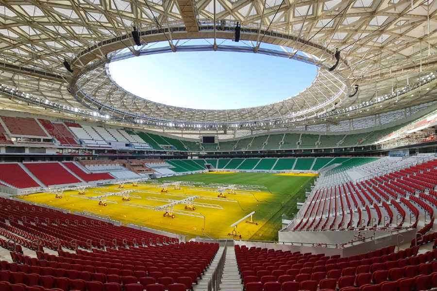 Its number of seats will be reduced to half after the World Cup. The seats will be sold in developed countries. A mosque and hotel will also be built within the stadium.