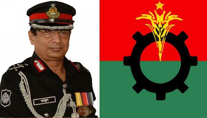 Inspector General of Police (IGP) Chowdhury Abdullah Al Mamun and BNP Logo || Photo: Collected 