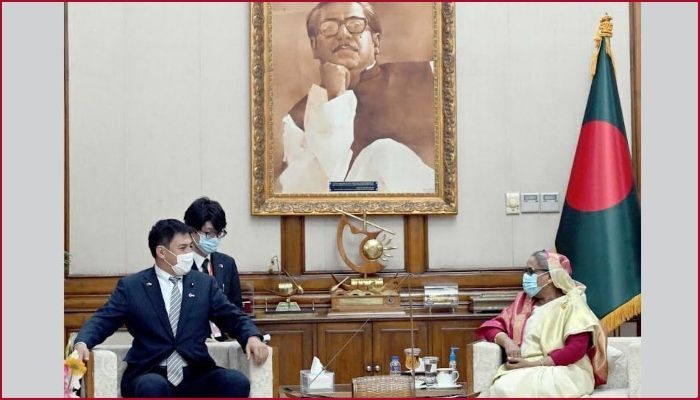 Japanese State Minister for Foreign Affairs TAKEI Shunsuke paid a courtesy call on Prime Minister Sheikh Hasina || Photo: Collected 
