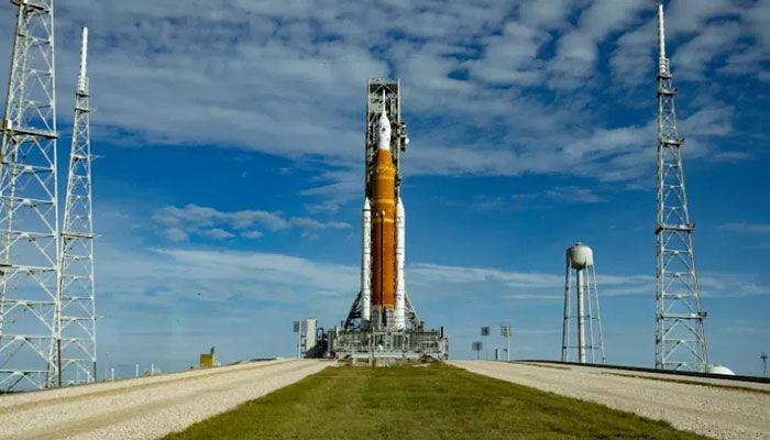 The Artemis I unmanned lunar rocket sits on launch pad 39B at NASA's Kennedy Space Center in Cape Canaveral, Florida, on November 13, 2022 || AFP Photo