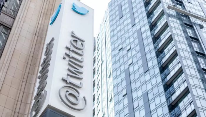 In this file photo taken on October 28, 2022, the Twitter sign is seen at their headquarters in San Francisco, California || AFP Photo: Collected  