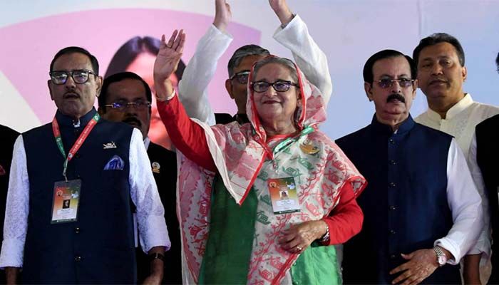 Hasina Re-Elected As Awami League President, Quader As General Secretary