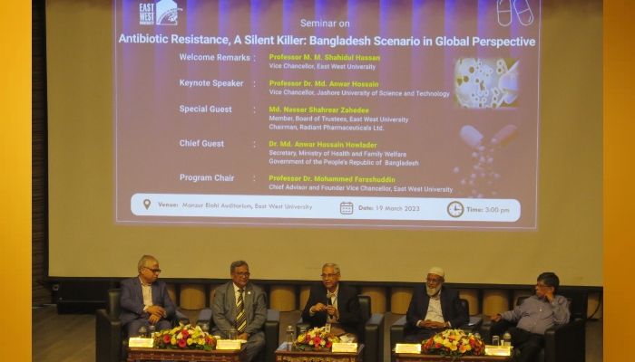 A seminar on ‘Antibiotic resistance a silent killer-Bangladesh scenario in a global perspective’ at East West University (EWU)