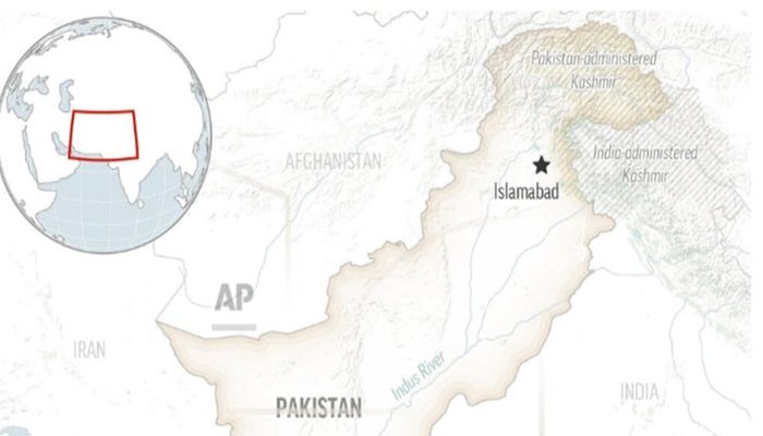 This is a locator map for Pakistan with its capital, Islamabad, and the Kashmir region || Photo: AP 