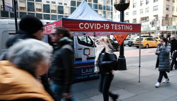 A Covid-19 testing tent sits along a Manhattan street on March 09, 2023 in New York City || AFP Photo