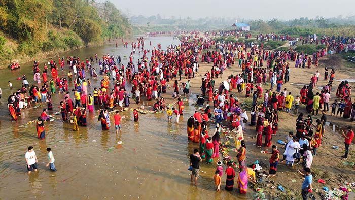 This Boisabi festival is known as Baisu in Tripura language, Sangraing in Marma language and Biju in Chakma-Tanchangya language.
