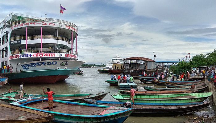 Barisal River Port is located on the bank of Kirtankhola river || Photo: Collected 