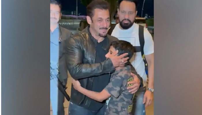 Salman Khan Hugs Young Fan at Airport