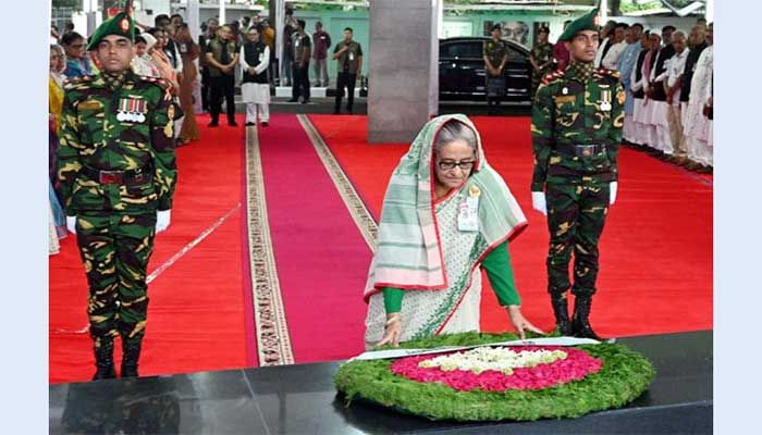 PM Pays Homage to Bangabandhu on AL's 74th Founding Anniversary 