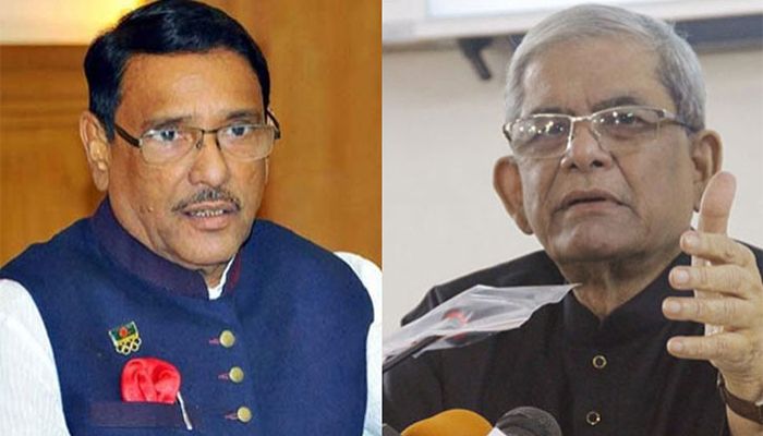 (From Left) Awami League General Secretary Obaidul Quader and BNP Secretary General Mirza Fakhrul Islam Alamgir || Photo: Collected 