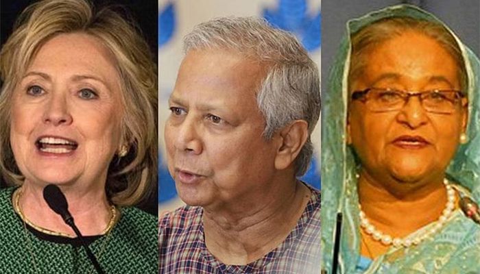 Hillary Clinton, Dr Muhammad Yunus and Sheikh Hasina || Photo: Collected