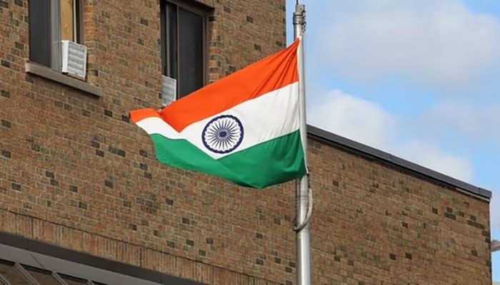 The Indian flag is seen flying at the High Commission of India in Ottawa on Wednesday || Photo: Collected