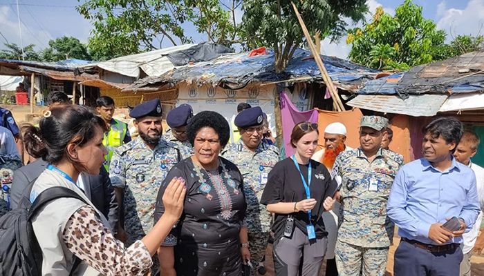 Unaisi Lutu Vuniwaqa, United Nations assistant secretary general for Safety and Security, visits a Rohingya refugee camp in Cox's Baza on Tuesday, September 27, 2023 || Photo: Collected 