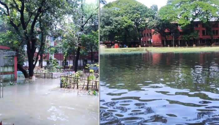 5000 Residential Students Of Dhaka College Trapped In Water