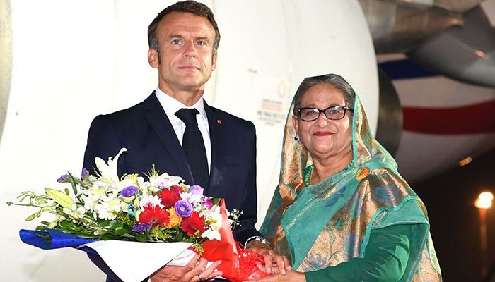 French President Emmanuel Macron with Prime Minister Sheikh Hasina || Photo: Collected 