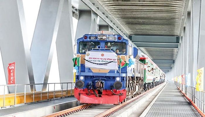 Train Begins Trial Run through Padma Bridge