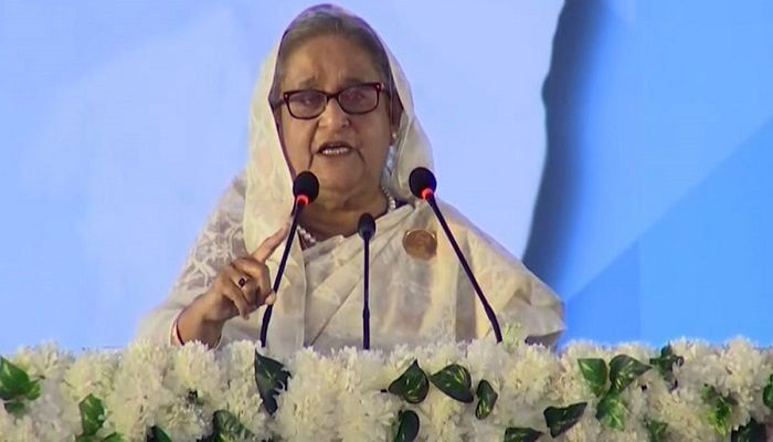Prime Minister Sheikh Hasina at the rally on the occasion of the inauguration of a section of the Dhaka Elevated Expressway || Photo: Collected