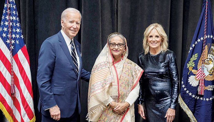 Prime Minister Sheikh Hasina with US President Joe Biden and the First Lady Jill Biden || Photo: Collected 
