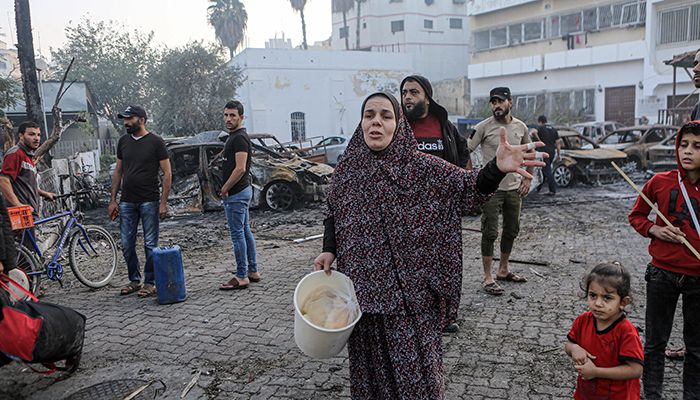 About 3,000 people had taken refuge at the al-Ahli Arab Hospital in Gaza City, escaping the intense Israeli aerial bombardment that began on October 7.
