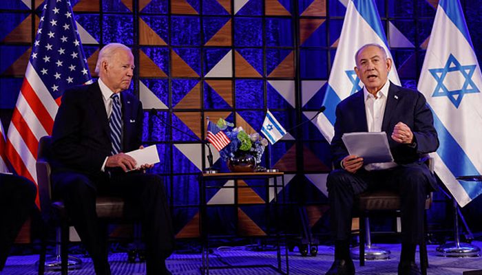 US President Joe Biden attends a meeting with Israeli Prime Minister Benjamin Netanyahu || Photo: Reuters