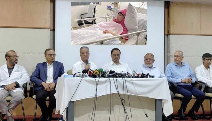 The members of the medical board formed for the treatment of Khaleda Zia held an emergency press conference || Photo: Collected