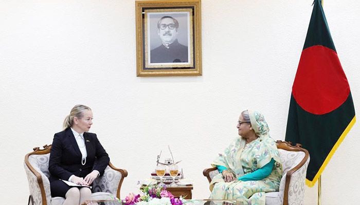 State Secretary for International Development Cooperation of Sweden Foreign Ministry Diana Janse with ﻿Prime Minister Sheikh Hasina || Photo: Collected