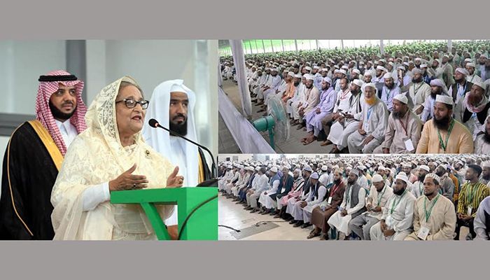 The prime minister was addressing the National Imam Council and prize giving-2023 ceremony as she opened the newly constructed 50 more model mosques and Islamic cultural centres in sixth phase across the country || Photo: Collected 