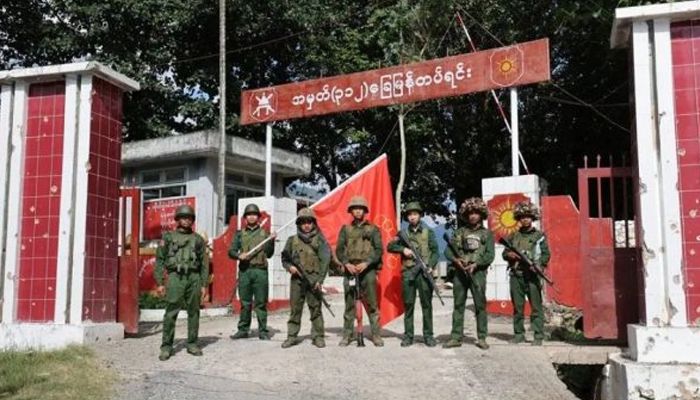 Rebels after capturing government office || Photo: Irrawaddy