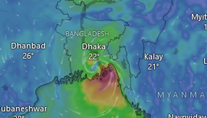 Cyclone Midhili Crosses Mongla-Payra Coast