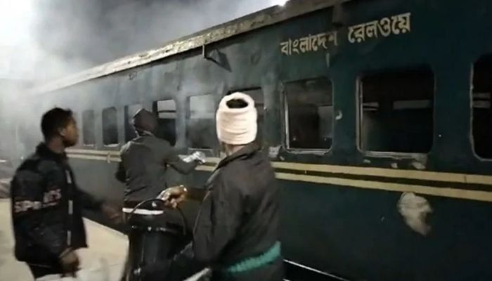 Set Fire in Train Compartment at Joypurhat