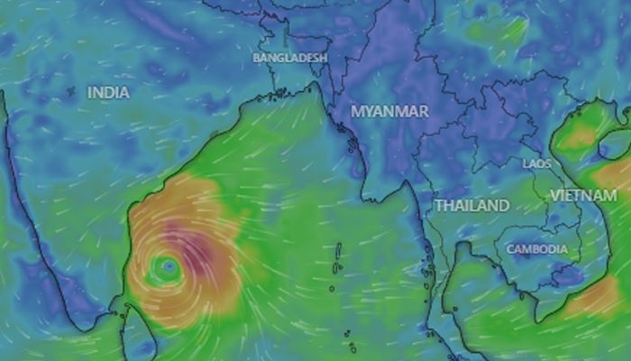 Cyclone Michaung Forms Over Bay