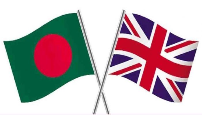 Flag of Bangladesh and United Kingdom.