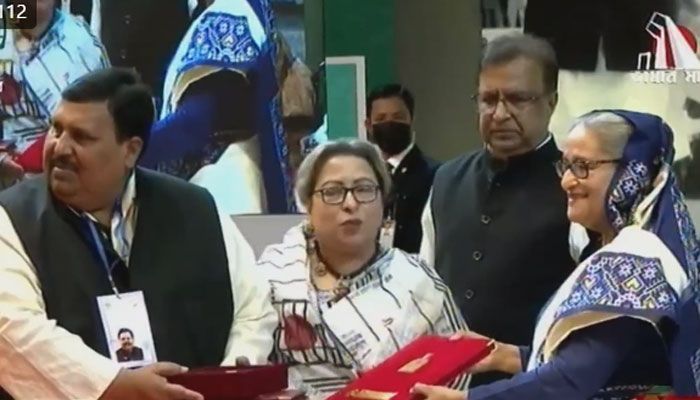 Prime Minister Sheikh Hasina distributing "Ekushey Padak-2024" || Photo: Collected