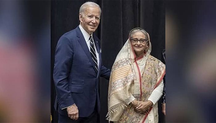 Prime Minister Sheikh Hasina with ﻿US President Joe Biden || Photo: Collected