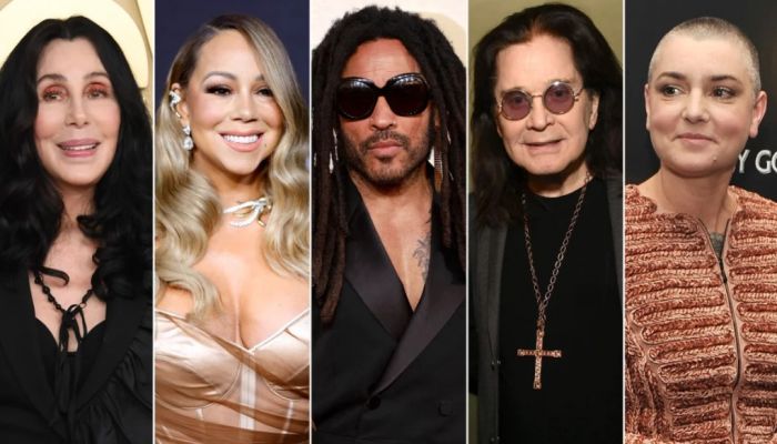 From Left, Cher, Mariah Carey, Lenny Kravitz, Ozzy Osbourne, Sinéad O'Connor. Photo: Collected 