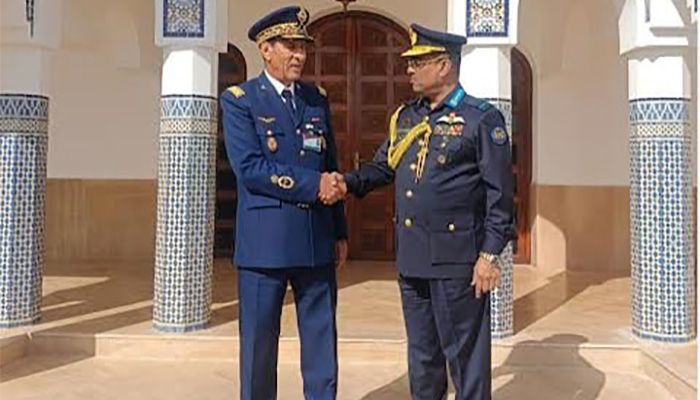BAF chief made a courtesy call with the Inspector General, Royal Moroccan Air Force || Photo: Collected