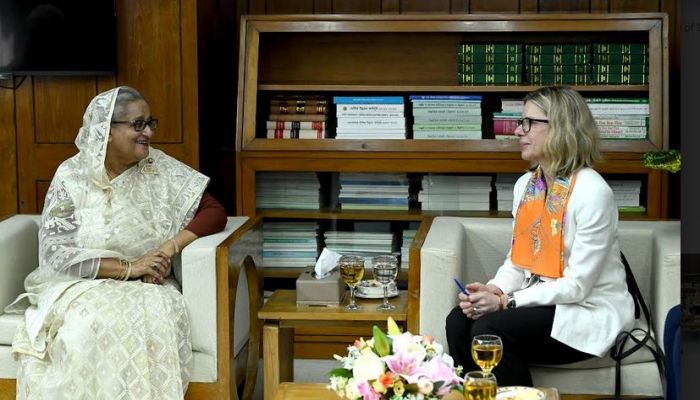Prime Minister Sheikh Hasina And WB Managing Director (Operations) Anna Bjerde. Photo: Collected