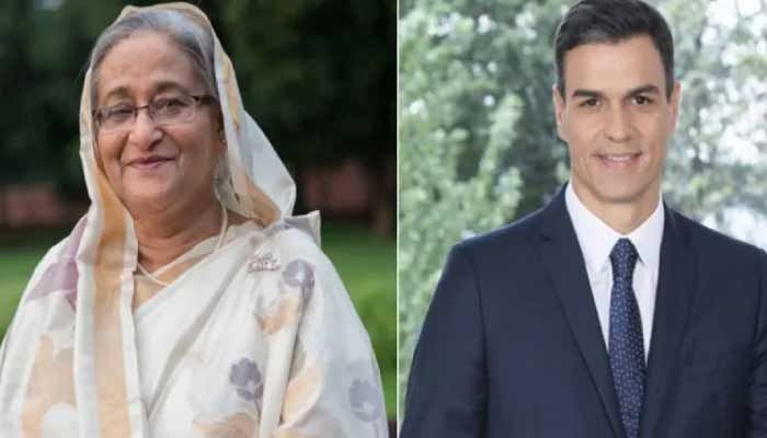 Prime Minister Sheikh Hasina And Spanish President Pedro Sanchez. Photo: Collected 