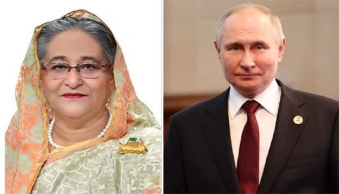 Prime Minister Sheikh Hasina And Russian President Vladimir Putin. Photo: Collected 